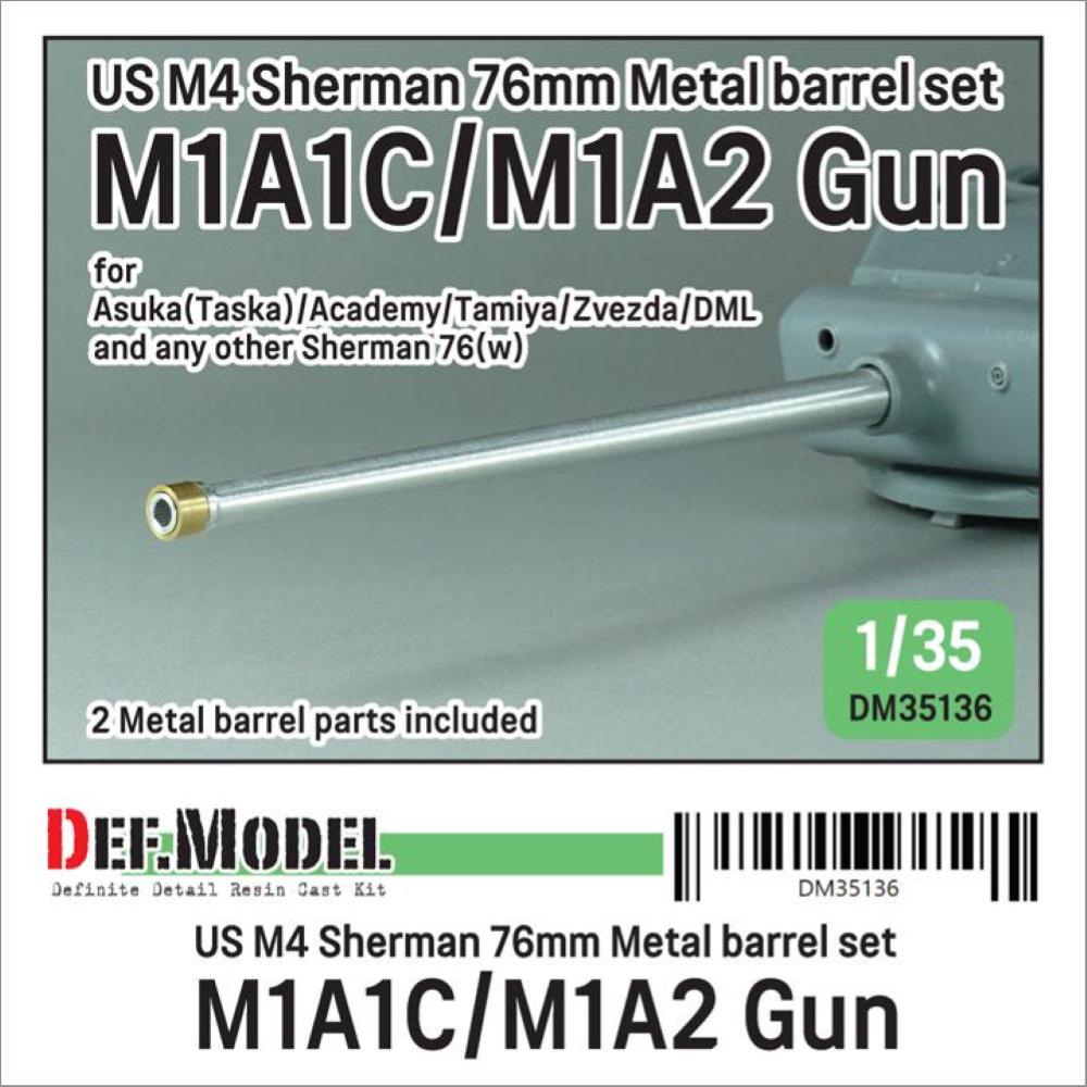 DEF MODEL: 1:35 US M4 Sherman 76mm M1A1C/M1A2 Metal barrel set