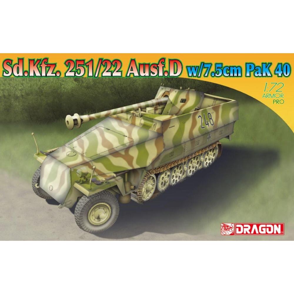 DRAGON: 1:72 Sd.Kfz.251/22 Ausf.D w/7.5cm PaK 40