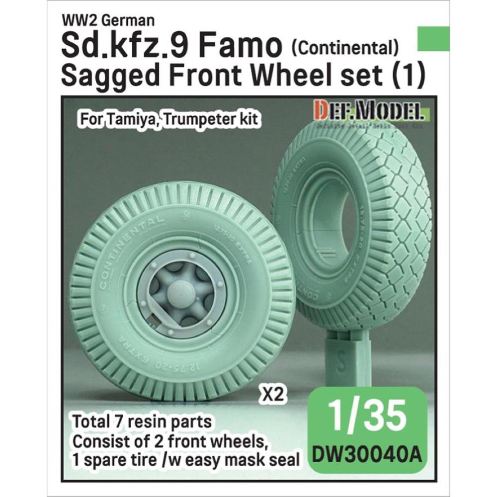 DEF.MODEL: German Sd.Kfz.9 Famo Sagged front Wheel set ( for Tamiya 1/35)