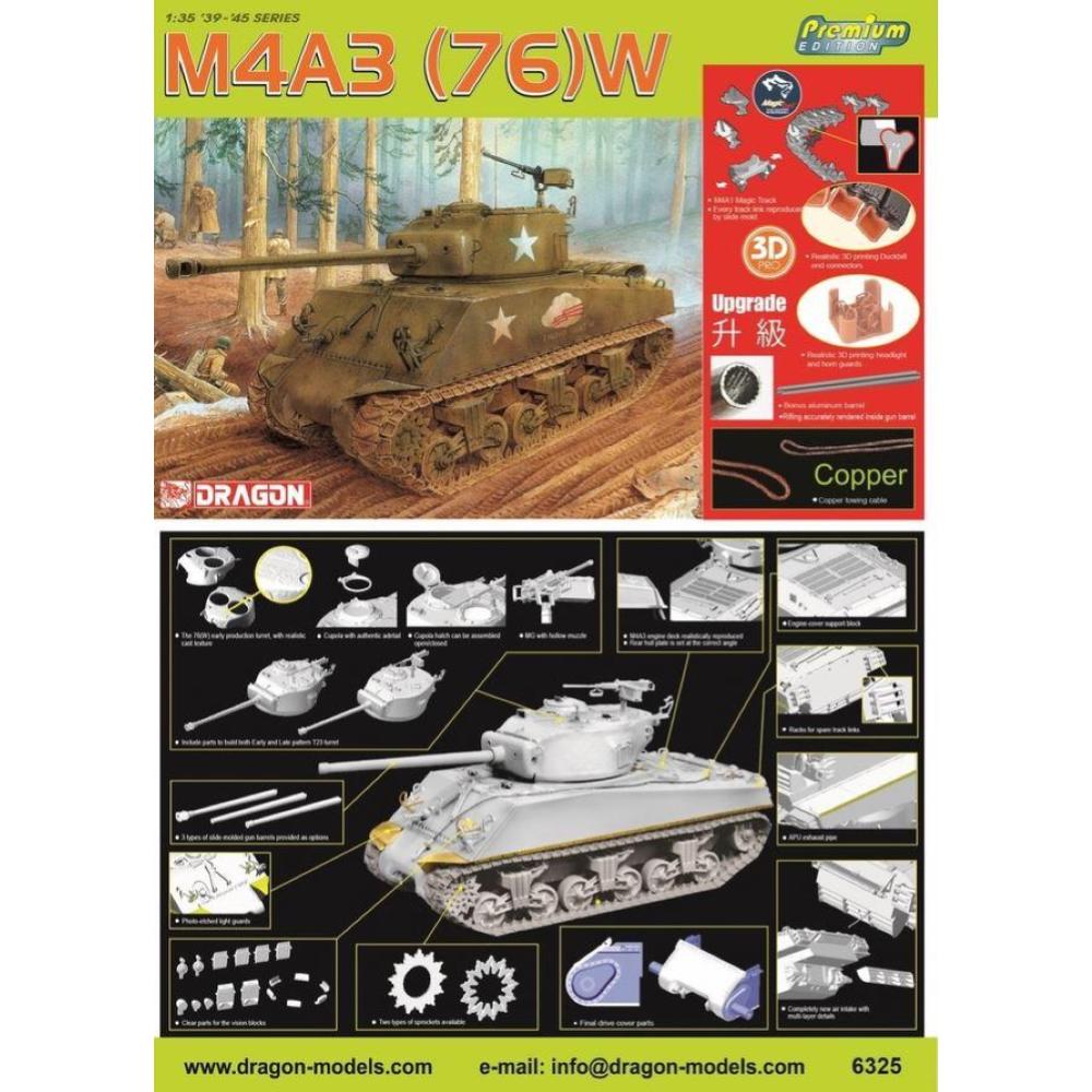 DRAGON: 1:35 Sherman M4A3 (76) W VVSS - 2025 Premium Version