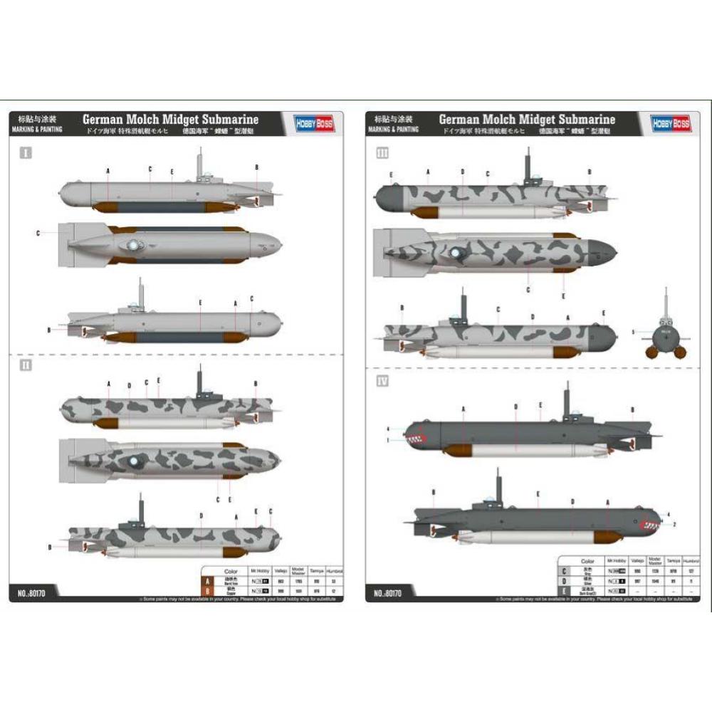 HOBBY BOSS: 1:35 German "Molch" Midget Submarine 1:35