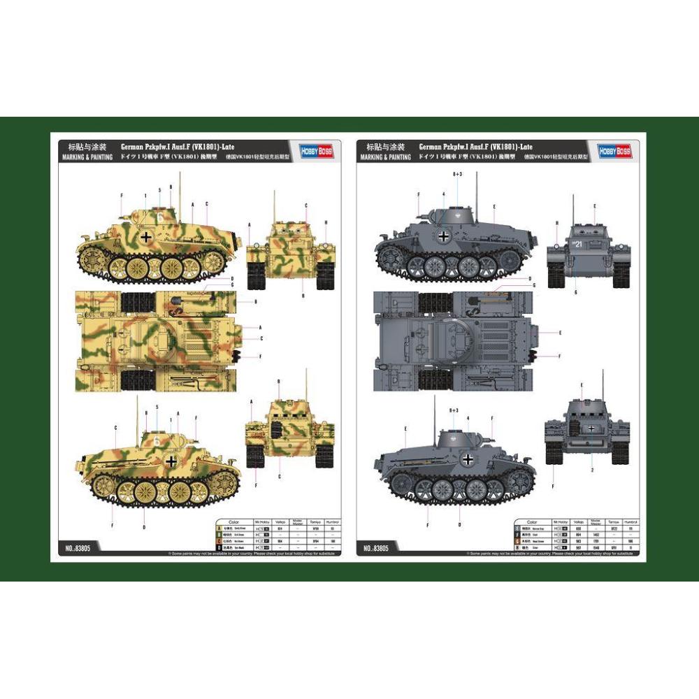 HOBBY BOSS: 1:35 German Panzer I Ausf. F - VK18.01 (late)