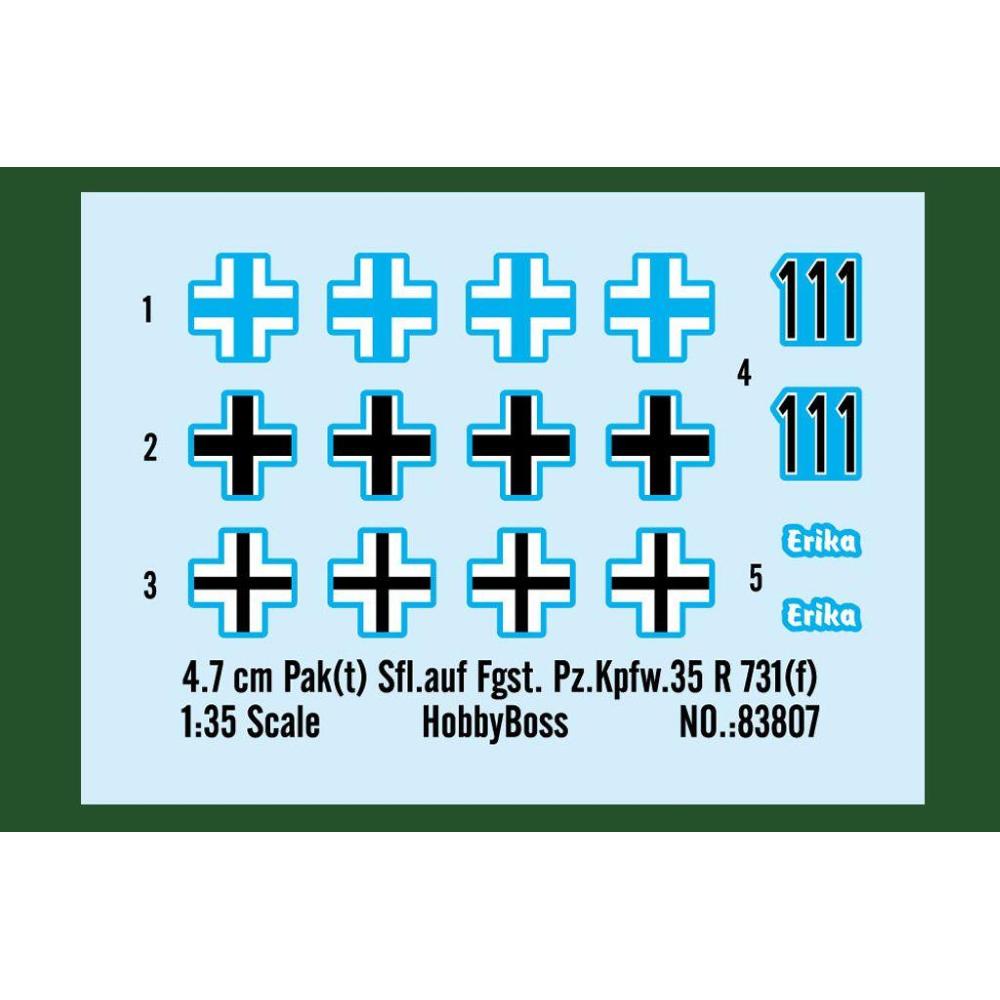 HOBBY BOSS: 1:35 4,7cm Pak auf Pz.Kpfw.35R 731(f)
