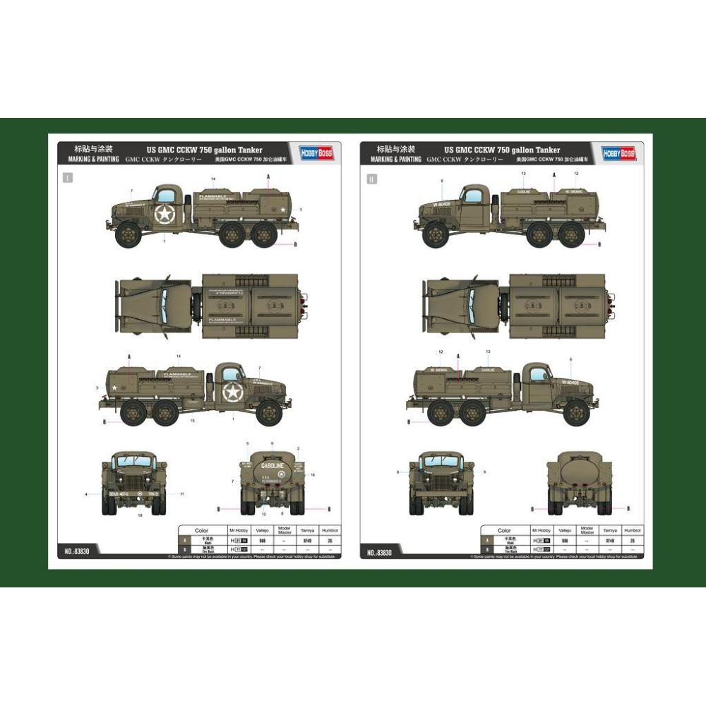 HOBBY BOSS: 1:35 US GMC CCKW 750 gallon Tanker
