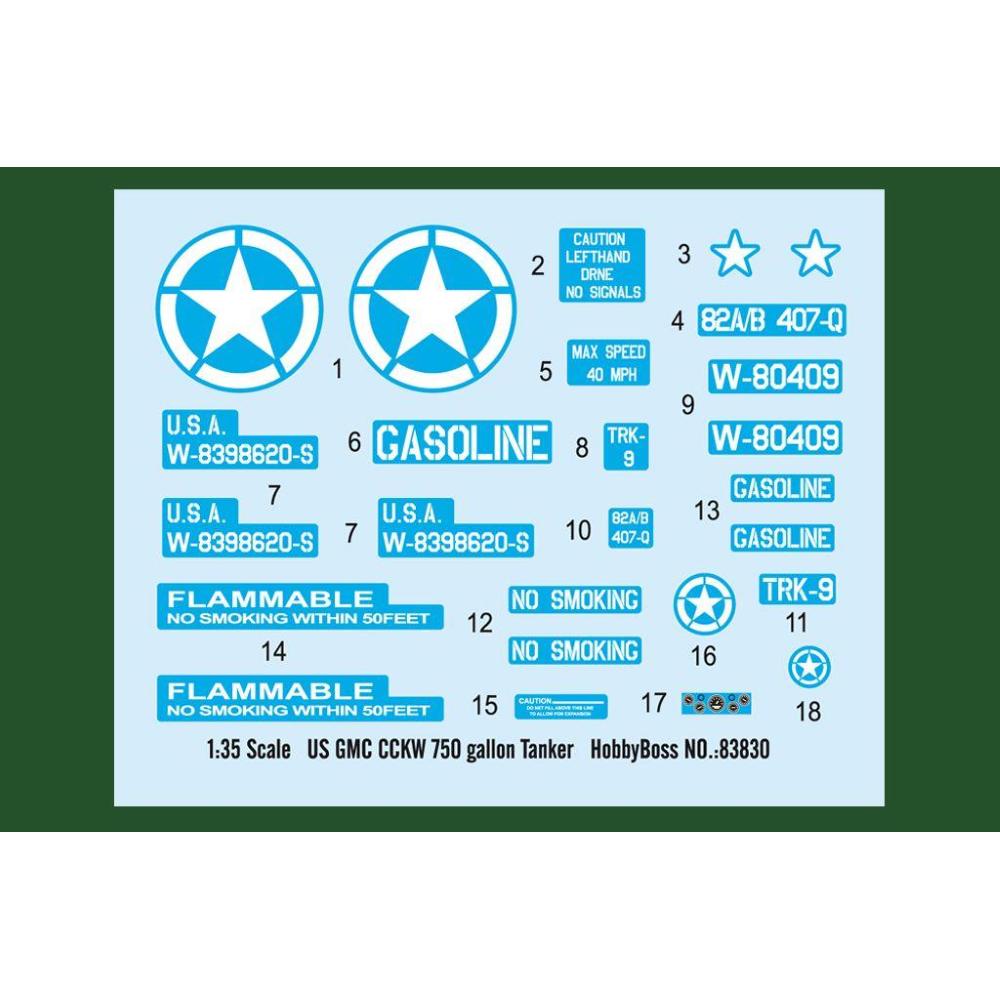 HOBBY BOSS: 1:35 US GMC CCKW 750 gallon Tanker