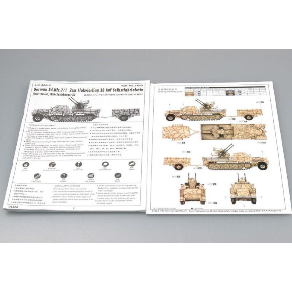 TRUMPETER: 1/35 2 cm Flakvierling 38 auf Sd.Kfz.7/1 late