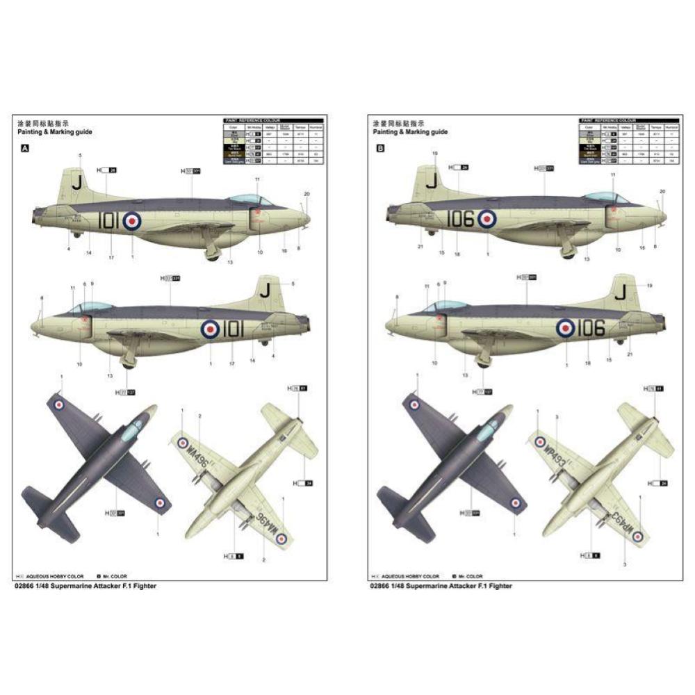 TRUMPETER: 1:48 Supermarine Attacker F.1 Fighter