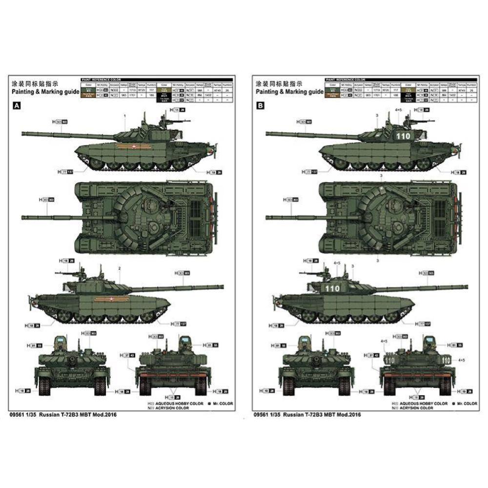 TRUMPETER: 1/35 Russian T-72B3 MBT Mod. 2016