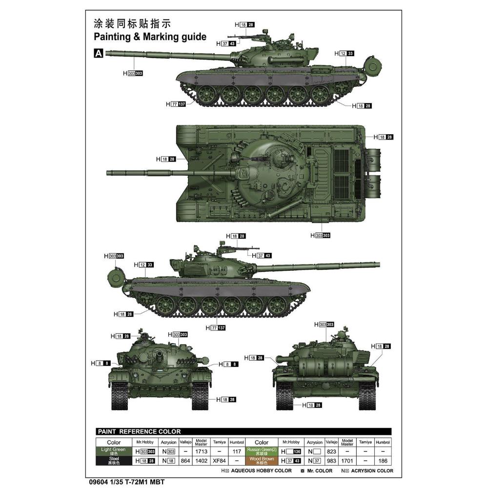 TRUMPETER: 1:35 T-72M1 MBT