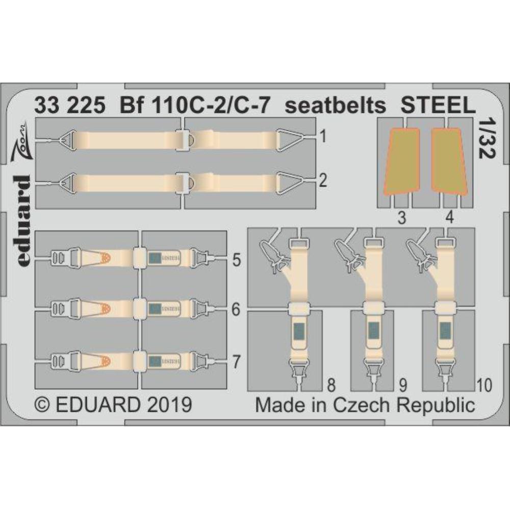 EDUARD: 1:32 Bf 110C-2/C-7 seatbelts STEEL