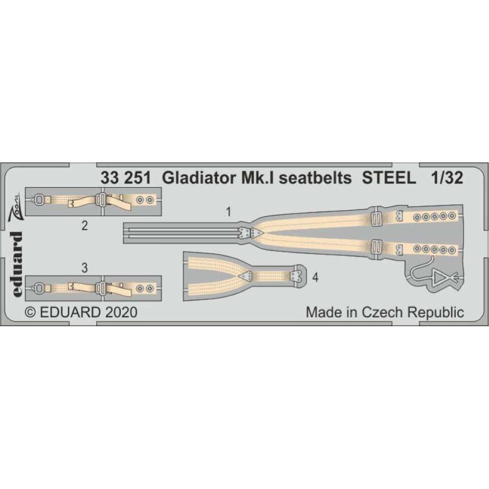 EDUARD: 1:32 Gloster Gladiator Mk.I saetbelts STEEL