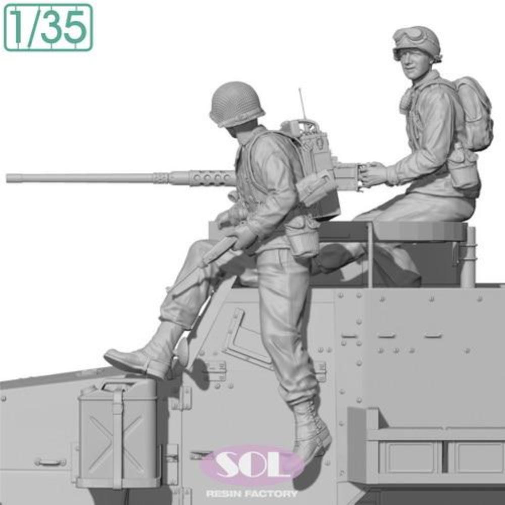 SOL MODEL: 1:35 U.S.Army Crew & M2 cal.50 for M3A1 1:35