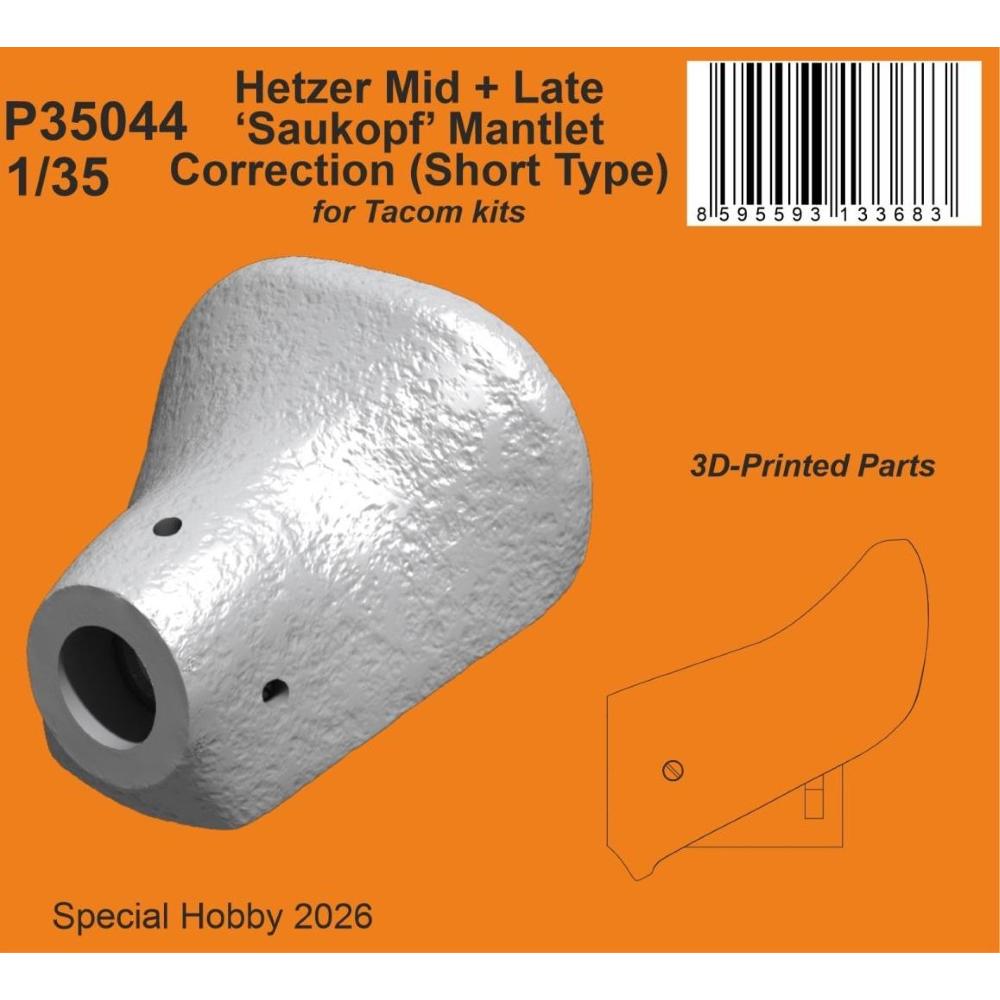 CMK: 1:35 Hetzer Mid + Late "Saukopf" Correction (Short)
