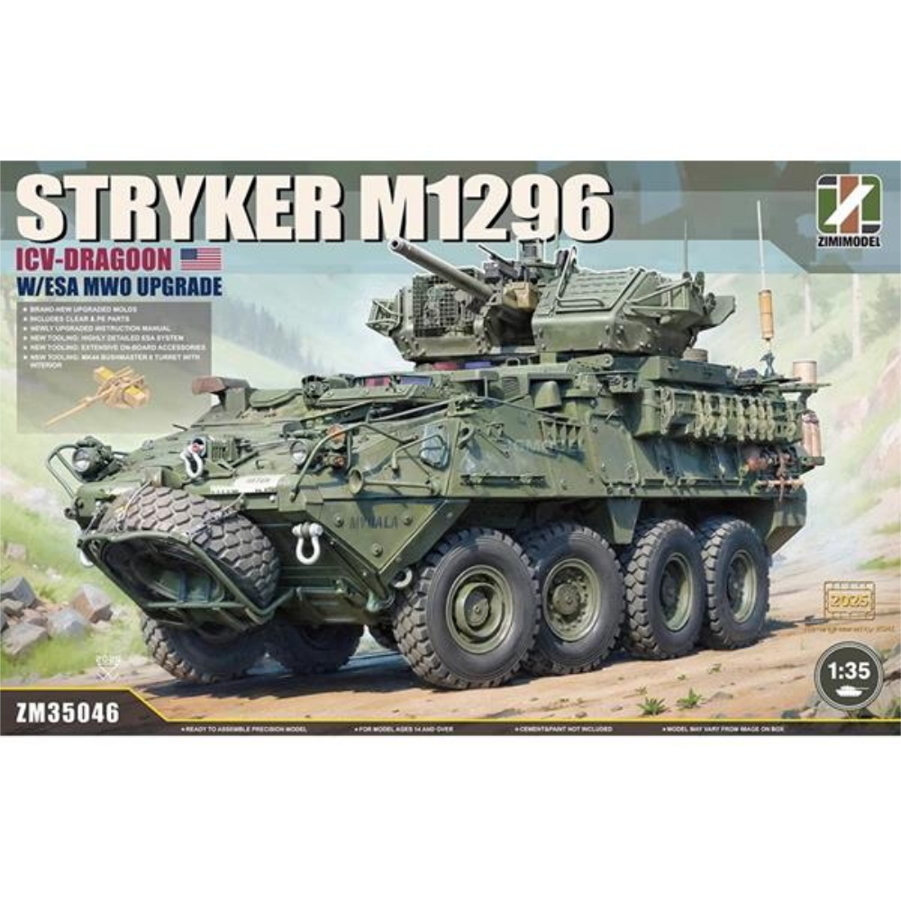 ZIMI Model: 1:35 M1296 Stryker ICV-Dragoon with ESA MWO Upgrade