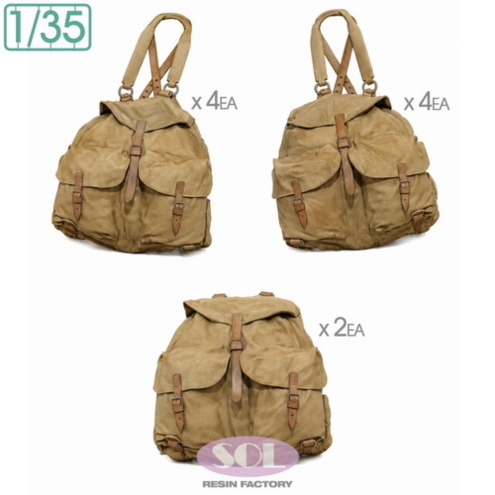 SOL MODEL: 1:35 WWII German M41 Tropical Rucksack Set - 10x