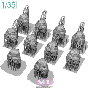 SOL MODEL: 1:35 WWII German M41 Tropical Rucksack Set - 10x