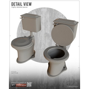RT-DIORAMA: 1:35 3D Resin Print: Bathroom Interior Set (1940’s)