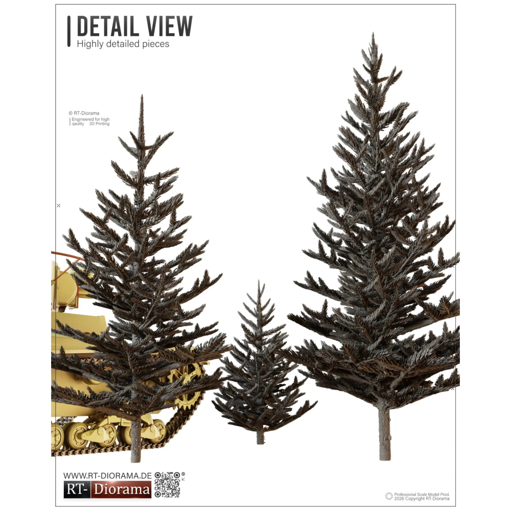 RT-DIORAMA: 1:35 Young Fir Trees Set (40, 70, 90 mm)