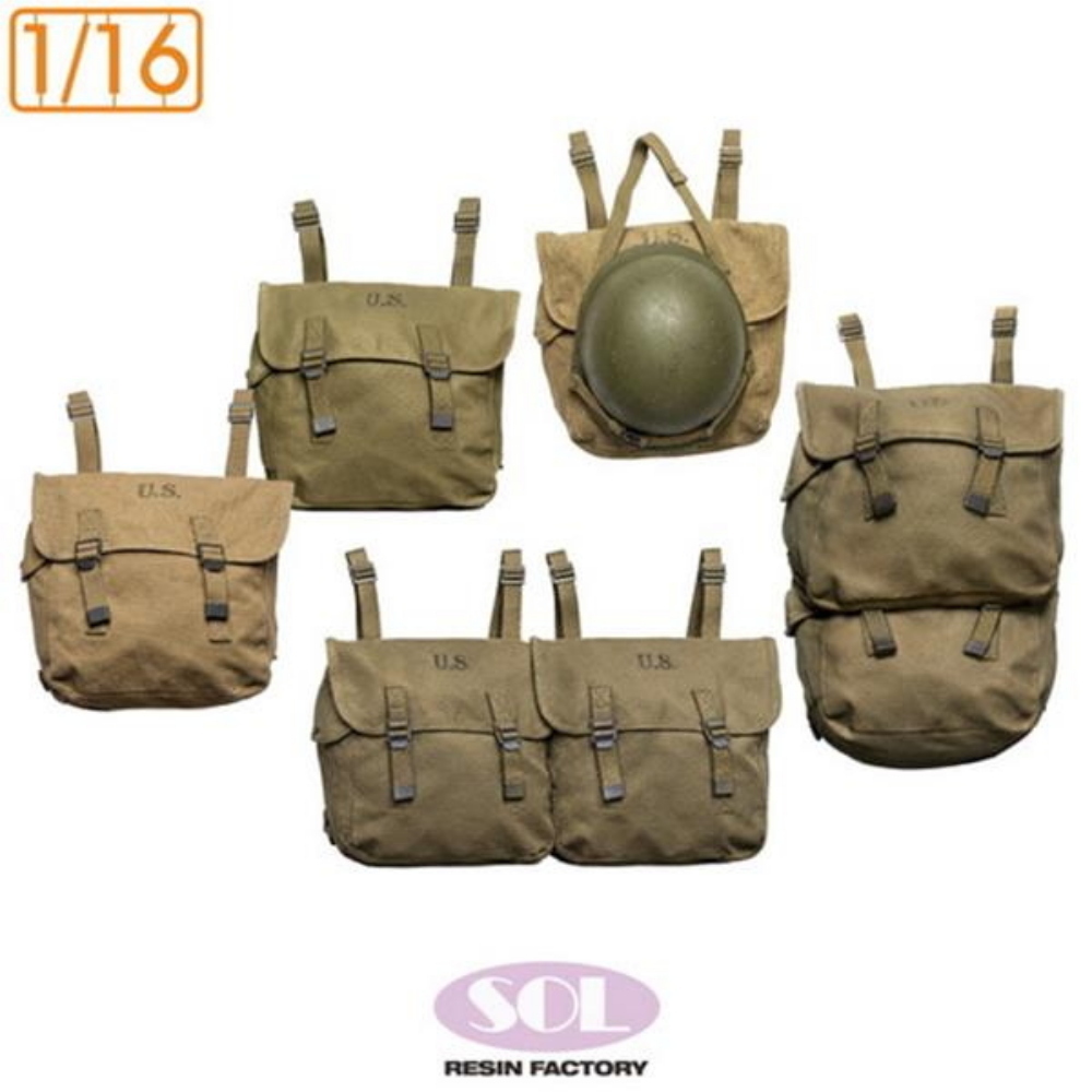 SOL MODEL: 1:16 WWII U.S. Army M1936 Field Bag - 5 x