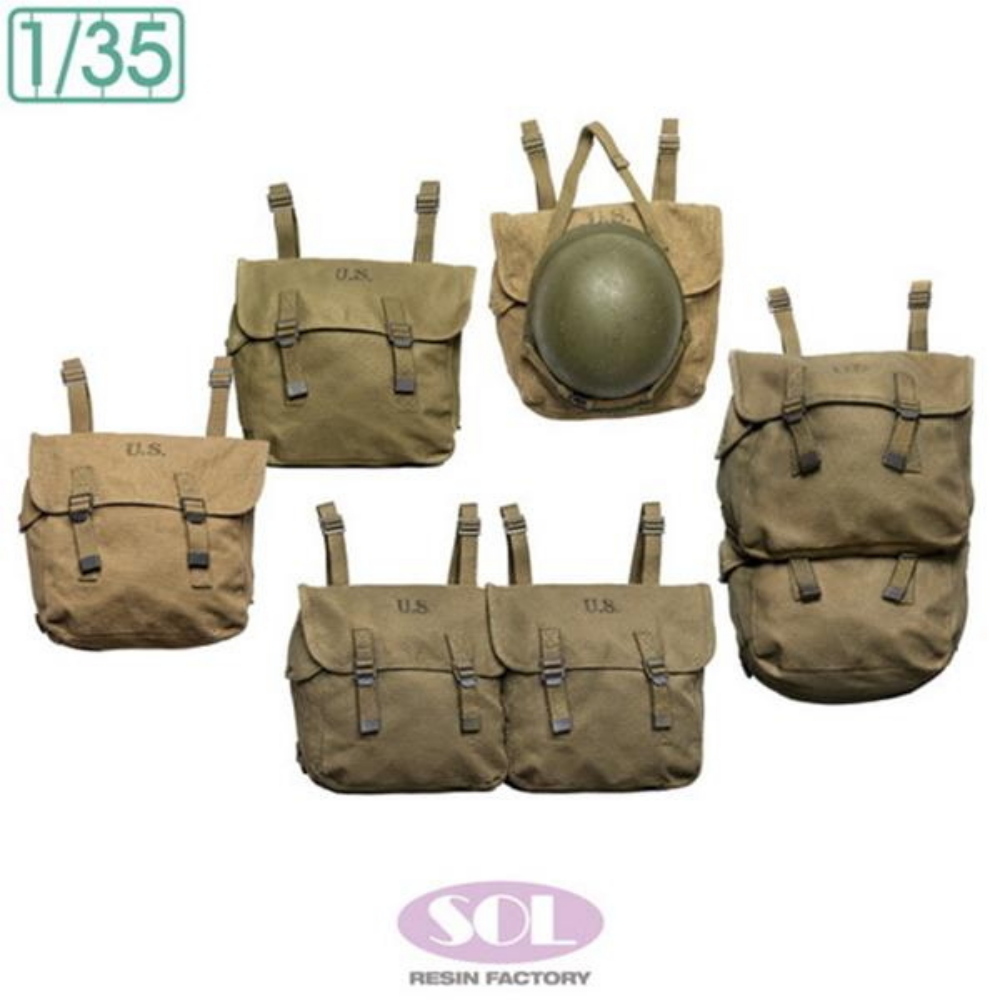 SOL MODEL: 1:35 WWII U.S. Army M1936 Field Bag 4x Set