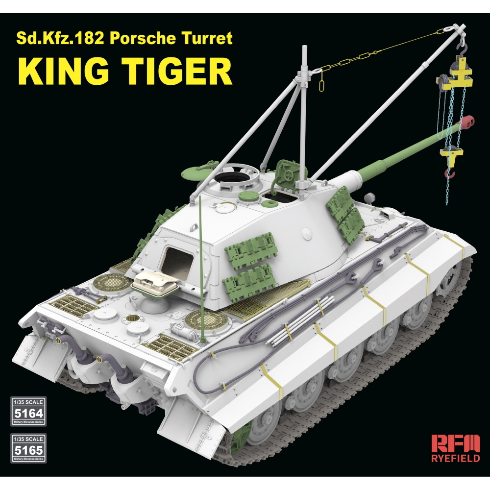 RYE FIELD MODEL: 1:35 Porsche Turret King Tiger w/2T crane