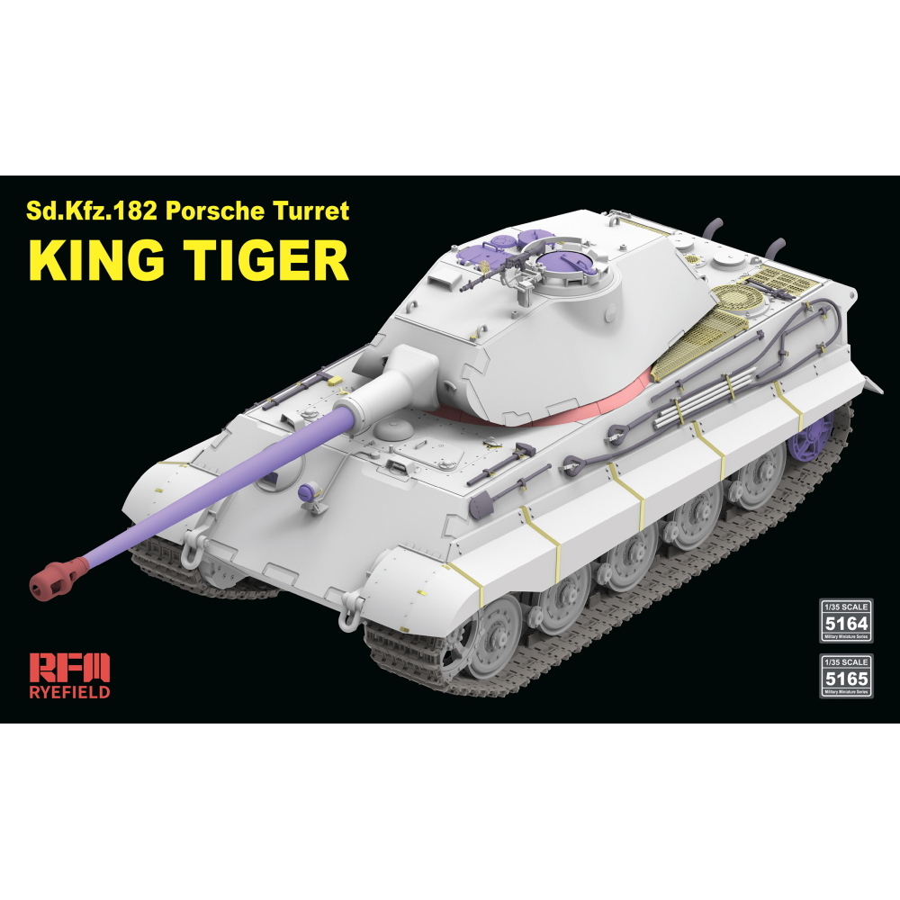 RYE FIELD MODEL: 1:35 Porsche Turret King Tiger w/2T crane