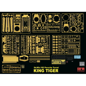RYE FIELD MODEL: 1:35 Porsche Turret King Tiger w/2T crane