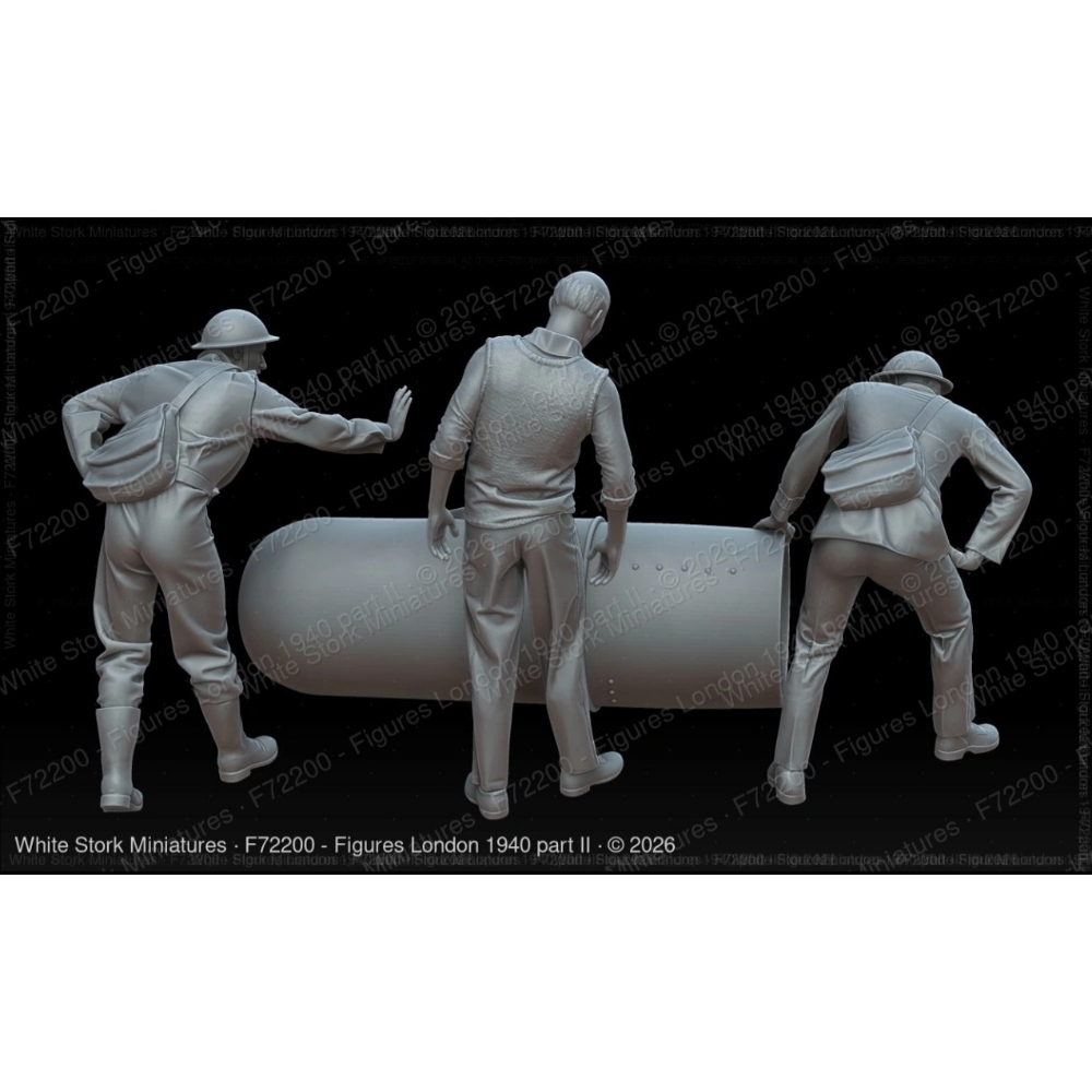 White Storck Miniat.: 1:72 - London 1940 II (Home Guard inspiziert Bombe)